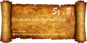 Szoboszlai Bocsárd névjegykártya